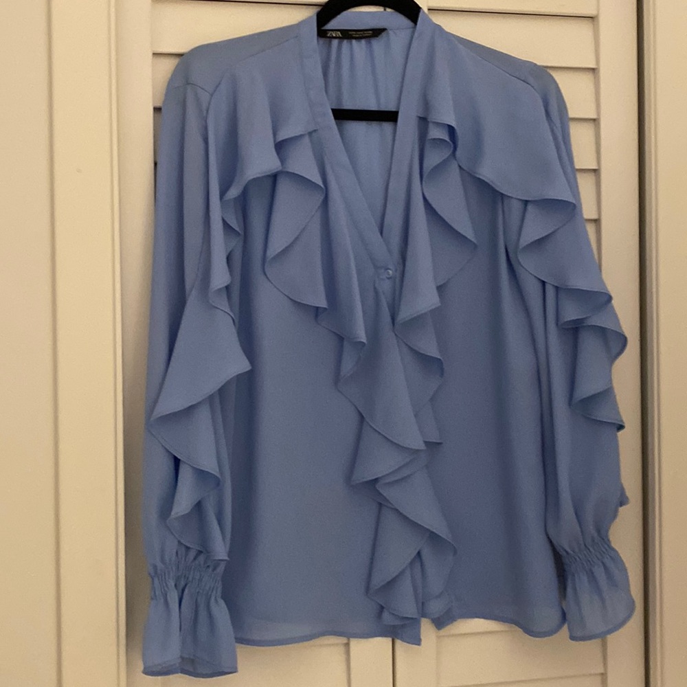 Zara ruffle blouse